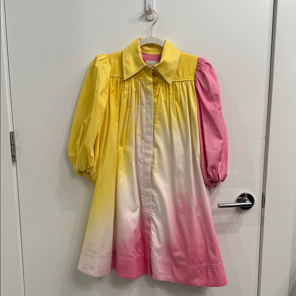 Aje Pink and Yellow Ombre Mini Dress